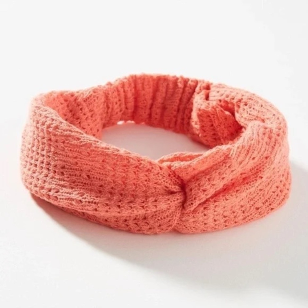 NWT Anthropologie Otis  Waffle  Coral Twist Headband